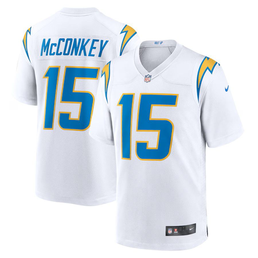 Men Los Angeles Chargers #15 Ladd McConkey 2025 Nike White Game NFL Jersey